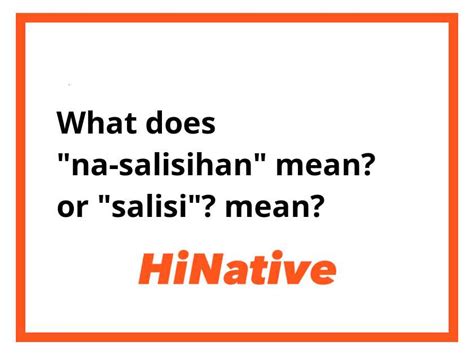 Meaning of salisi .